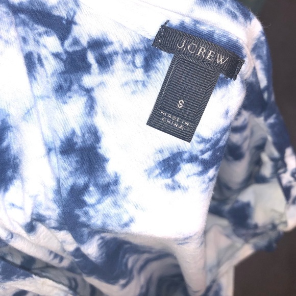 J. Crew Blue and White Tie Dye Shirt Small - Picture 4 of 4